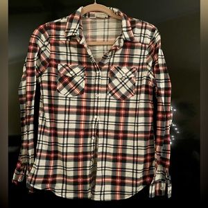 Passport Brand Blue and Red Plaid Flannel Button Down. Size M.